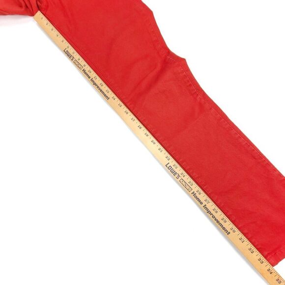 ZARA Man 90s Slim Tapered Moto Jeans Bright Red Denim Men 32 x 34 Neopunk Grunge - Picture 5 of 8